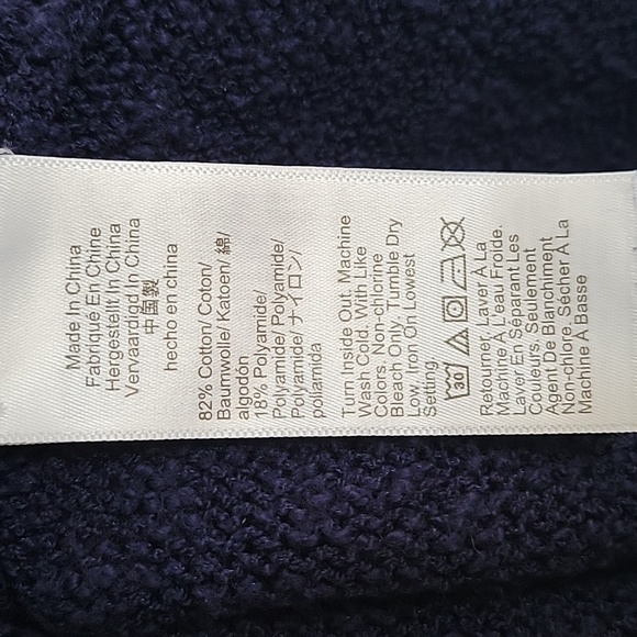 J. Crew Teddie Beach Hoodie Navy Blue M - Picture 6 of 10